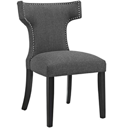 Curve Fabric Dining Chair - Gray 