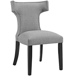 Curve Fabric Dining Chair - Light Gray 