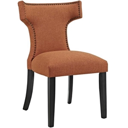 Curve Fabric Dining Chair - Orange 