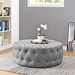 Amour Upholstered Fabric Ottoman - Light Gray - MOD2784