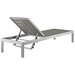 Shore Outdoor Patio Aluminum Chaise - Silver Gray - MOD2843