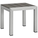 Shore Outdoor Patio Aluminum Side Table - Silver Gray - MOD2844