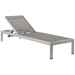 Shore Outdoor Patio Aluminum Mesh Chaise - Silver Gray - MOD2846
