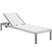 Shore Outdoor Patio Aluminum Mesh Chaise - Silver White - MOD2847