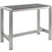 Shore Outdoor Patio Aluminum Rectangle Bar Table - Silver Gray - MOD2851