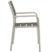 Shore Outdoor Patio Aluminum Dining Rounded Armchair - Silver Gray - MOD2856