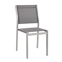 Shore Outdoor Patio Aluminum Side Chair - Silver Gray 