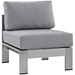 Shore Armless Outdoor Patio Aluminum Chair - Silver Gray - MOD2864
