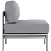 Shore Armless Outdoor Patio Aluminum Chair - Silver Gray - MOD2864