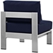 Shore Armless Outdoor Patio Aluminum Chair - Silver Navy - MOD2865