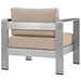 Shore Outdoor Patio Aluminum Armchair - Silver Beige - MOD2875