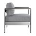 Shore Outdoor Patio Aluminum Armchair - Silver Gray - MOD2876