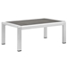 Shore Outdoor Patio Aluminum Coffee Table - Silver Gray - MOD2883