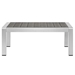 Shore Outdoor Patio Aluminum Coffee Table - Silver Gray - MOD2883