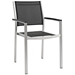 Shore Outdoor Patio Aluminum Dining Chair - Silver Black - MOD2884
