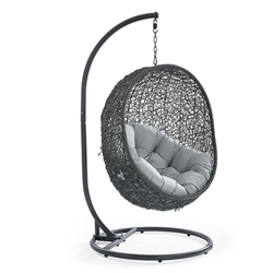 Hide Outdoor Patio Swing Chair With Stand - Gray 
