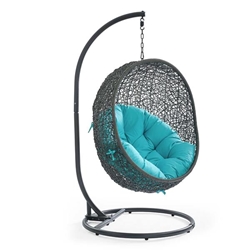 Hide Outdoor Patio Swing Chair With Stand - Gray Turquoise 