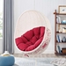Hide Outdoor Patio Swing Chair With Stand - White Red - MOD2901