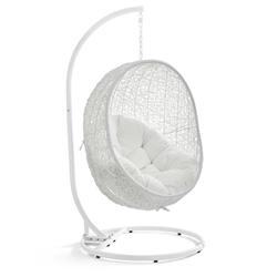 Hide Outdoor Patio Swing Chair With Stand - White 