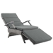 Envisage Chaise Outdoor Patio Wicker Rattan Lounge Chair - Light Gray Charcoal - MOD2922