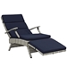 Envisage Chaise Outdoor Patio Wicker Rattan Lounge Chair - Light Gray Navy - MOD2924