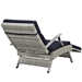 Envisage Chaise Outdoor Patio Wicker Rattan Lounge Chair - Light Gray Navy - MOD2924