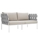 Harmony 5 Piece Outdoor Patio Aluminum Sectional Sofa Set A - White Beige - MOD2932