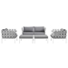Harmony 5 Piece Outdoor Patio Aluminum Sectional Sofa Set A - White Gray - MOD2934