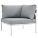 Harmony 5 Piece Outdoor Patio Aluminum Sectional Sofa Set B - White Gray - MOD2935