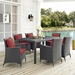 Sojourn 7 Piece Outdoor Patio Sunbrella® Dining Set - Canvas Red - MOD2945