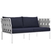 Harmony 5 Piece Outdoor Patio Aluminum Sectional Sofa Set A - White Navy - MOD2958