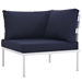 Harmony 5 Piece Outdoor Patio Aluminum Sectional Sofa Set B - White Navy - MOD2959