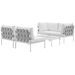 Harmony 5 Piece Outdoor Patio Aluminum Sectional Sofa Set B - White White - MOD2961
