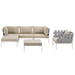 Harmony 6 Piece Outdoor Patio Aluminum Sectional Sofa Set A - White Beige - MOD2962