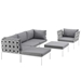Harmony 6 Piece Outdoor Patio Aluminum Sectional Sofa Set A - White Gray - MOD2964
