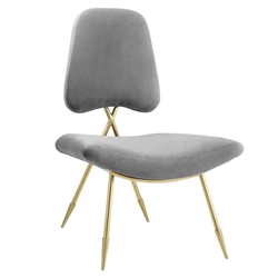 Ponder Performance Velvet Lounge Chair - Gray 