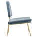 Ponder Performance Velvet Lounge Chair - Sea Blue - MOD2980