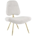 Ponder Upholstered Sheepskin Fur Lounge Chair - White - MOD2982