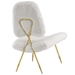 Ponder Upholstered Sheepskin Fur Lounge Chair - White - MOD2982