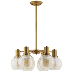 Resound Amber Glass And Brass Pendant Chandelier - 