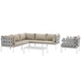 Harmony 7 Piece Outdoor Patio Aluminum Sectional Sofa Set B - White Beige - MOD3035