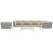 Harmony 7 Piece Outdoor Patio Aluminum Sectional Sofa Set B - White Beige - MOD3035