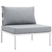 Harmony 7 Piece Outdoor Patio Aluminum Sectional Sofa Set A - White Gray - MOD3036