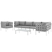 Harmony 7 Piece Outdoor Patio Aluminum Sectional Sofa Set B - White Gray - MOD3037