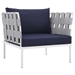 Harmony 7 Piece Outdoor Patio Aluminum Sectional Sofa Set B - White Navy - MOD3058