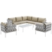 Harmony 8 Piece Outdoor Patio Aluminum Sectional Sofa Set A - White Beige - MOD3061