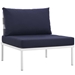 Harmony 8 Piece Outdoor Patio Aluminum Sectional Sofa Set A - White Navy - MOD3067