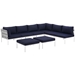 Harmony 8 Piece Outdoor Patio Aluminum Sectional Sofa Set B - White Navy - MOD3068