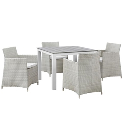 Junction 5 Piece Outdoor Patio Dining Set A - Gray White 