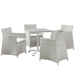 Junction 5 Piece Outdoor Patio Dining Set C - Gray White 